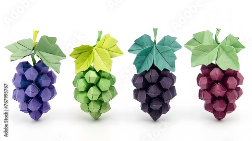 Colorful Origami Grapes