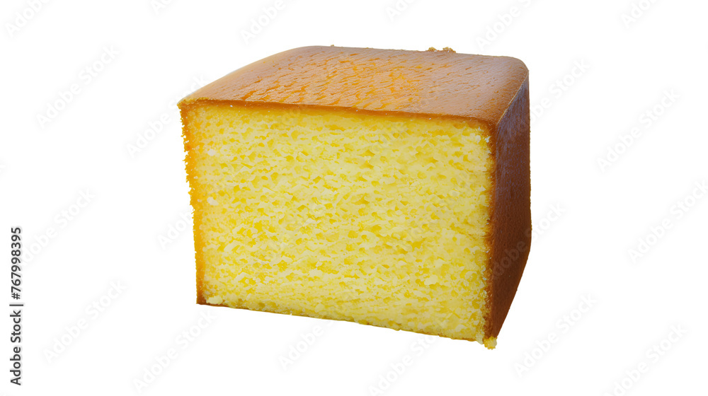 Slices of a Plain Vanilla Cake Isolated on a Transparent Backdrop - PNG Cutout