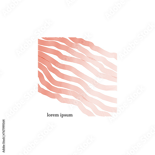 element for a logo in the shape of a square made of abstract black grunge lines with space for the company name, slogan