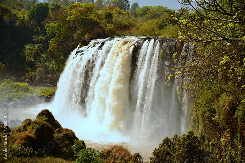 The Blue Nile Falls are waterfalls located in Ethiopia. Known as Tis Issat or Tissisat in Amharic, they are located in the first part of the river, about 30 km from the town of Bahir Dar and Lake Tana