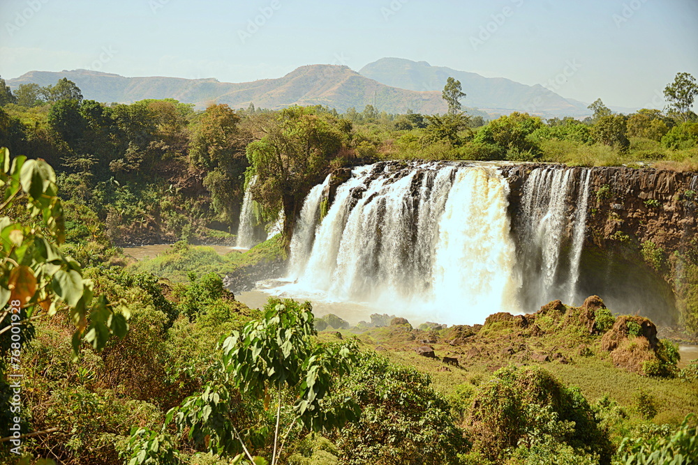 The Blue Nile Falls are waterfalls located in Ethiopia. Known as Tis Issat or Tissisat in Amharic, they are located in the first part of the river, about 30 km from the town of Bahir Dar and Lake Tana