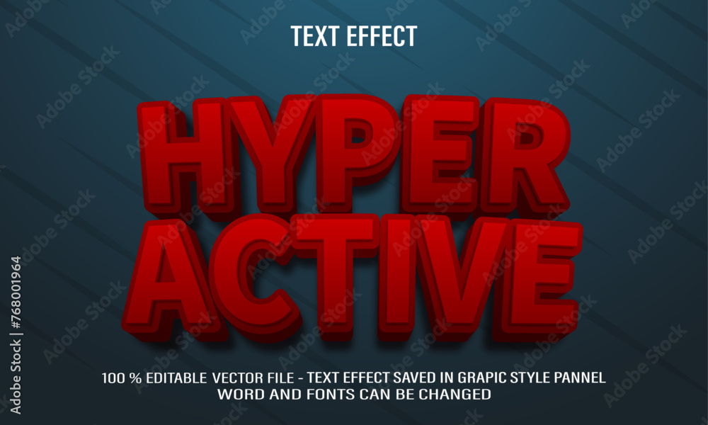 Hypeer Active 3d editable text effect style