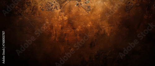 Dark brown background with the texture of an old damaged wall. Abstract grunge ultrawide gradient exclusive background. Perfect for design, banners, wallpapers, templates, creative projects, desktop