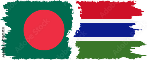 Free Download Gambia and Bangladesh grunge flags connection vector - GFXLoad