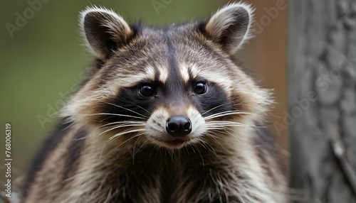 A Raccoon With Its Head Tilted Listening Intently