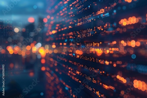 A close-up shot of programming code blurred in bokeh style creates a captivating visual effect, perfect for tech-themed designs.