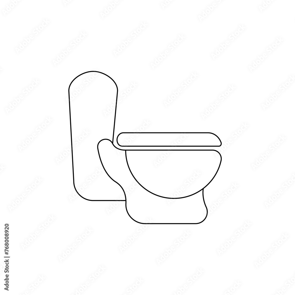 Lavatory bowl line icon vector. Toilet logo outline. Simple stylish linear toilet. Furniture for the vector bathroom room. Symbol toilet bowl. Vector illustration. Lavatory bowl line icon vector. Toilet logo outline. Simple stylish linear toilet. Furniture for the vector bathroom room. Symbol toilet bowl. Vector illustration.