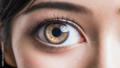 Close-up of a female eye of an Asian woman