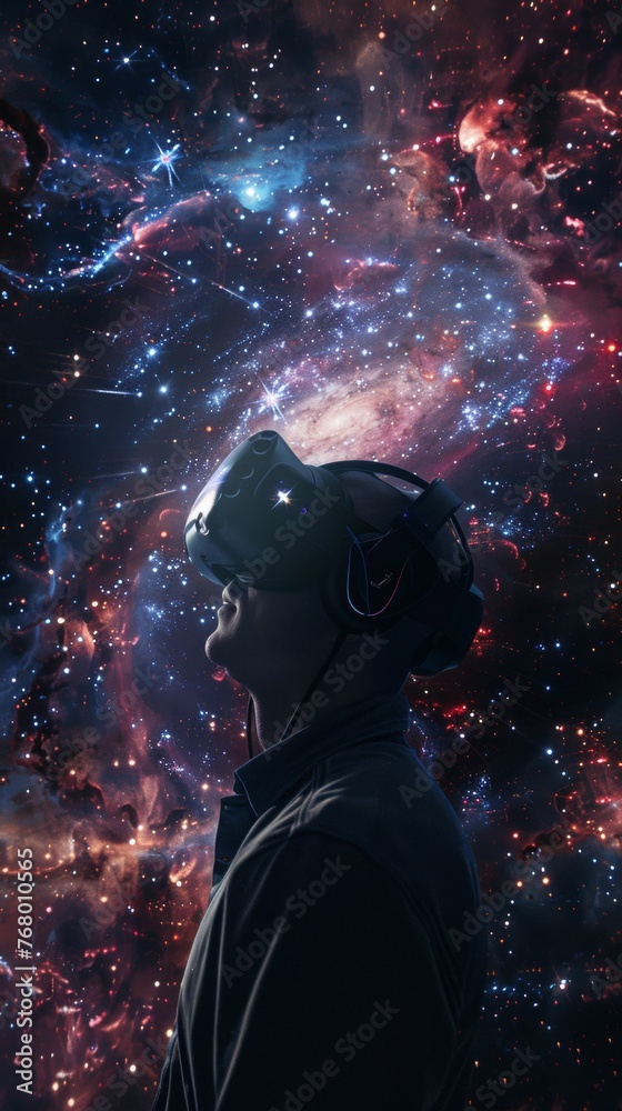 Fototapeta premium Virtual reality exploration of interstellar clouds