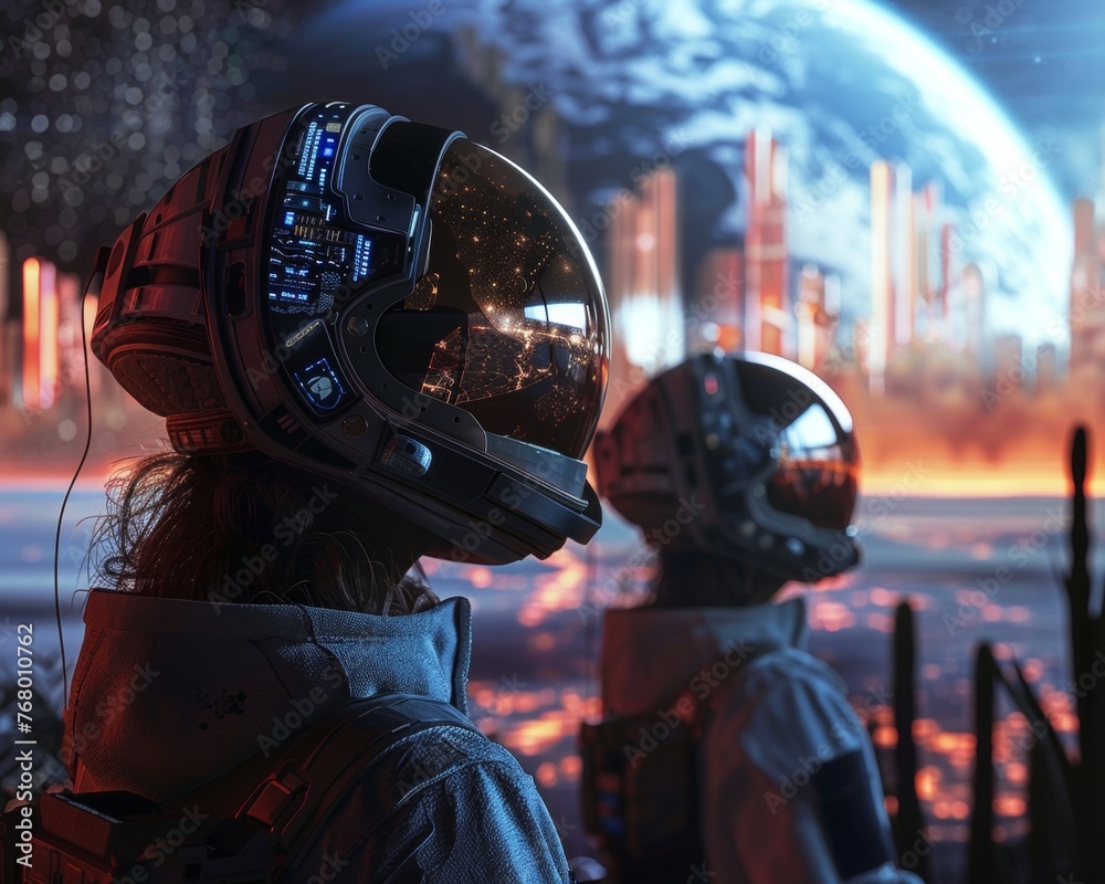Virtual reality look at the future of human space exploration - obrazy, fototapety, plakaty 