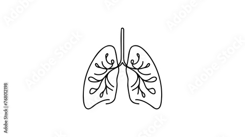 One continuous line drawing of anatomical human lungs organ. Dynamic medical internal anatomy concept. Single line draw graphic design vector illustration.