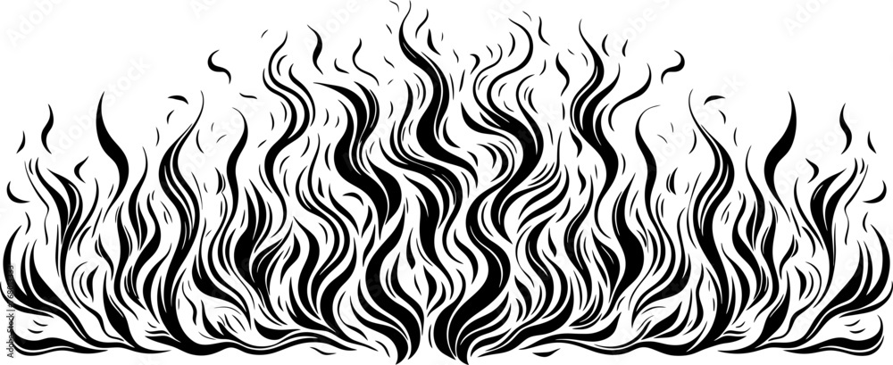 Handdrawn fire flame sketch
