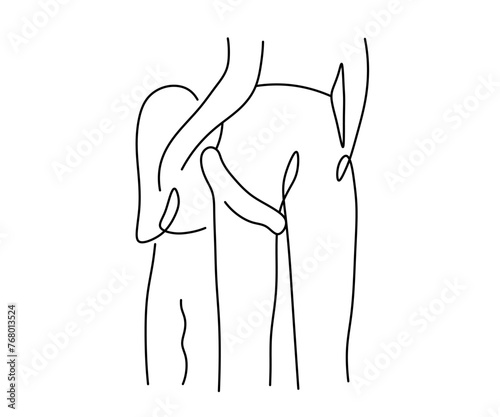 Vector isolated mother with daughter one single contemporary line art colorless black and white contour line easy drawing