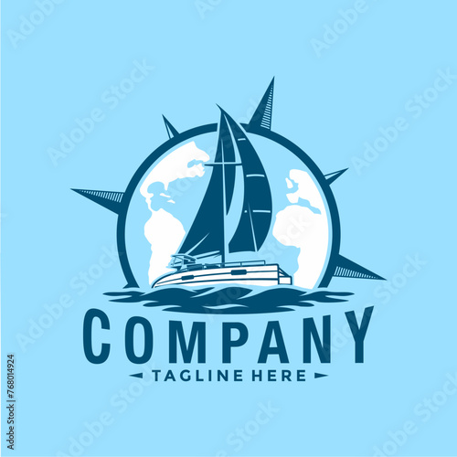 boat logo design icon vector