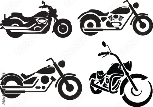 Harley Motor Vector. Vector set of motorcycle illustrations. Motorcycle Silhouette. Harley Davidson photo