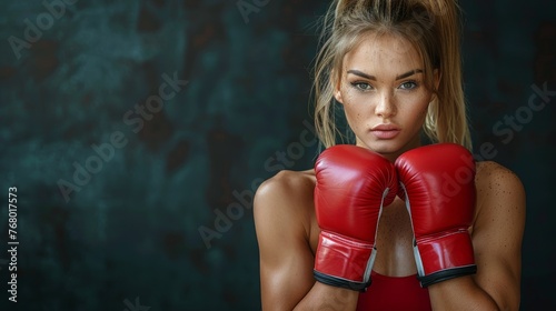 Woman in Boxing Gloves Standing in Rain