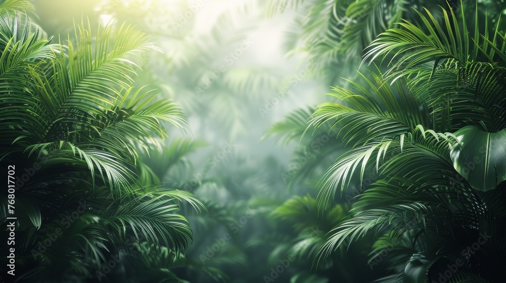 Fototapeta premium Dense Jungle With Abundant Trees