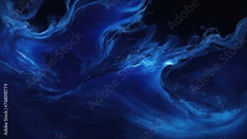 Dark Blue smoke acrylic paints Liquid fluid art abstract background