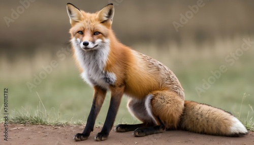 A Fox With Its Paw Raised To Scratch An Itch