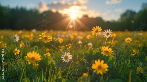 Field of Yellow Flowers Under Sun