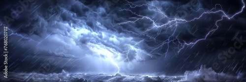 dark storm clouds with lightning in the sky, weather, natural disasters, storms, typhoons, tornadoes, thunderstorms  photo