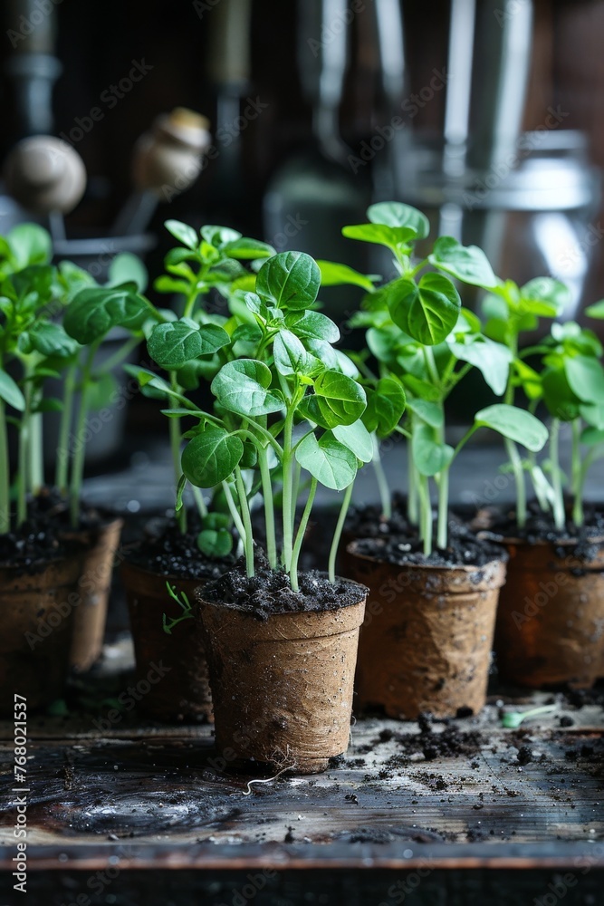 Young Vegetable Plants Growing in Rich Soil on a Sunny Day with Precision Agriculture Grid Overlay Young Vegetable Plants Growing in Rich Soil on a Sunny Day with Precision Agriculture Grid Overlay