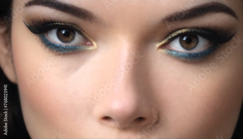 Close-up of Beautiful woman face skin with perfect make-up