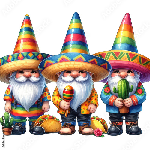 Cinco de Mayo Festival gnome is celebrating Cinco de Mayo with festive fun. transparent background