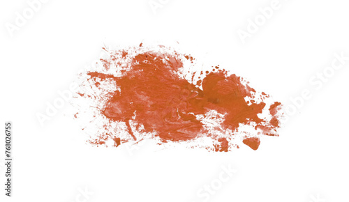 Orange watercolor paint brush stroke isolated on transparent background. watercolor png.
