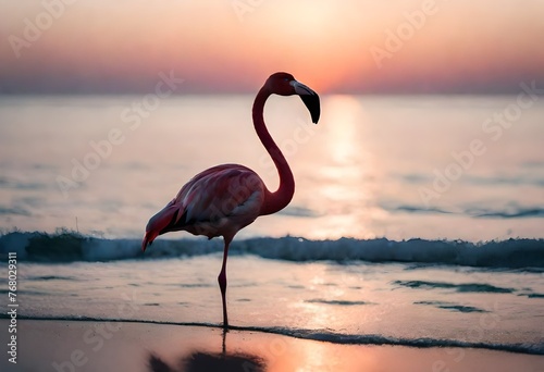 Cinematic photo  flamingo bird