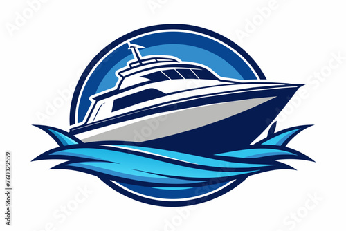 yachting logo vector arts illustration 