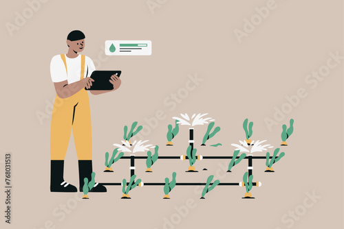 Automatic Water Irrigation System Vector Illustration (ID: 768031513)