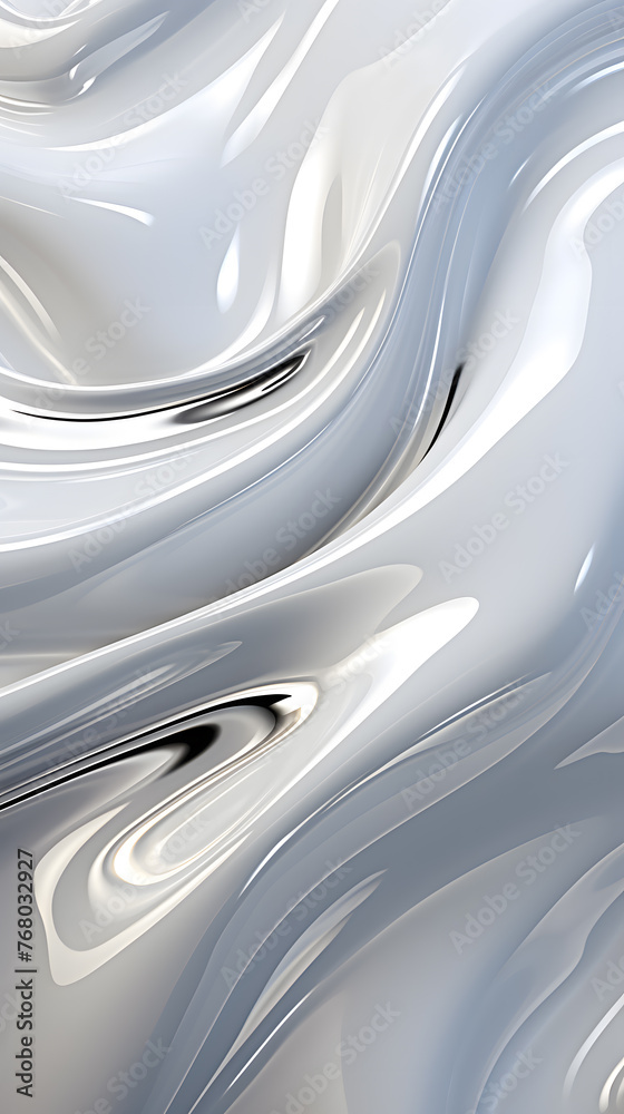 Chrome metallic liquid flowing on surface abstract background
