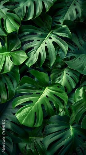 Monstera Philodendron leaves background, wallpaper