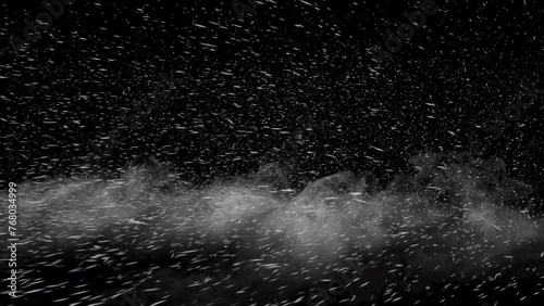 Blowing Snow, seamless loop with Alpha Matte.