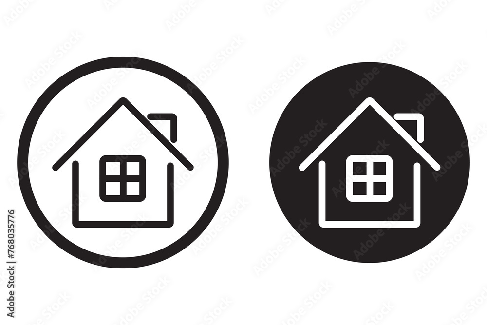 Home sign and symbol design.  House, home logo. House silhouette icons vector set. House, home simple symbols. Vector illustration.