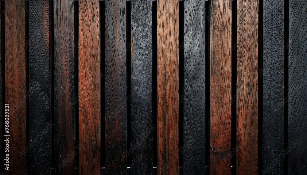 Brown wooden acoustic panels wall texture on wood background for interior design