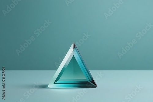 Pale Teal Glass Triangle