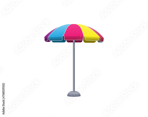 Vector illustration of a beach colorful umbrella on a white background