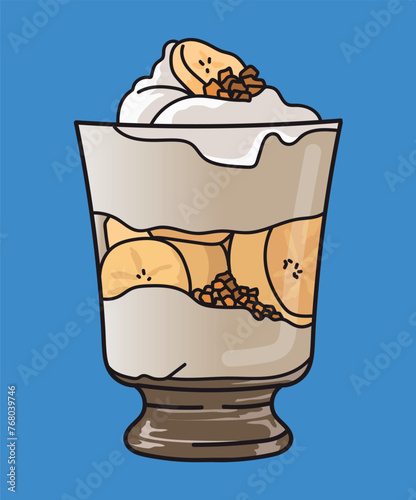Banana Cream Pudding Cup In A Glass