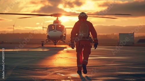 Helicopter emergency medical service. photo