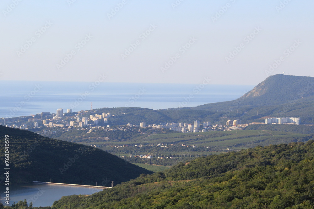 Crimean mountains and sea on a sunny summer day Crimean mountains and sea on a sunny summer day