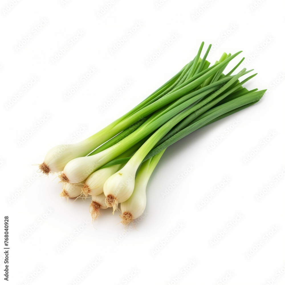 Scallions isolated on white background Scallions isolated on white background