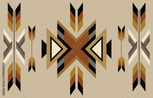 Ethnic tribal Aztec colorful background. tribal arrow pattern, folk embroidery, tradition geometric Aztec ornament. Tradition Native and Navaho design for fabric, textile, print, rug, paper