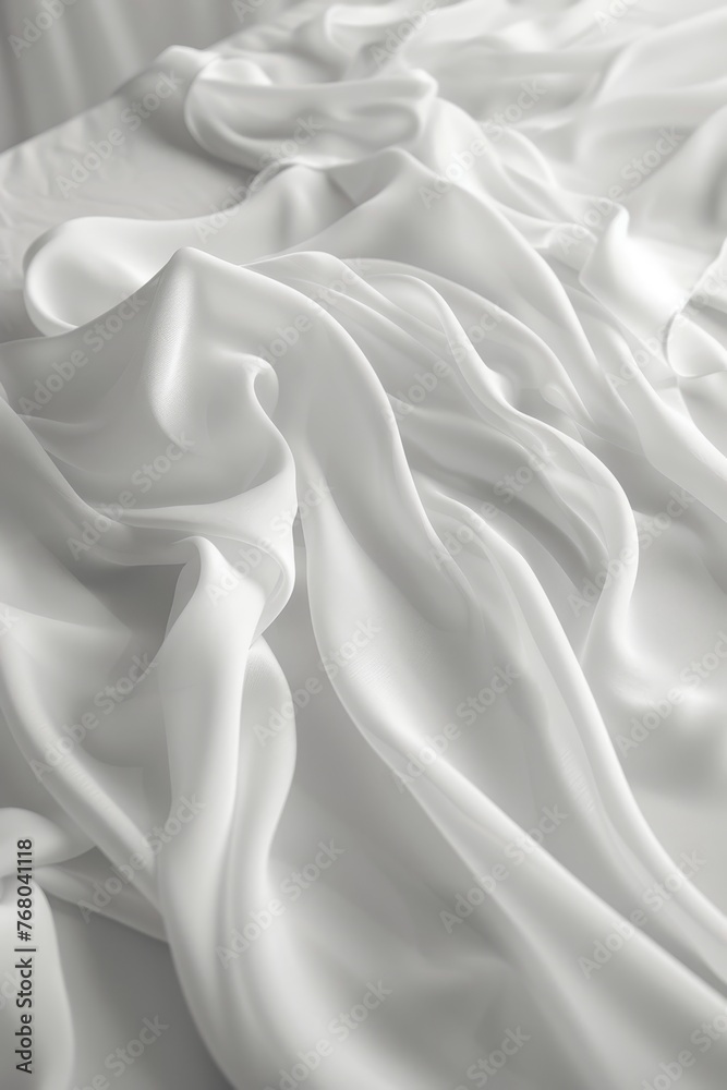 Obraz premium Opulent white silk fabric for creating a luxurious and elegant wedding background ambiance