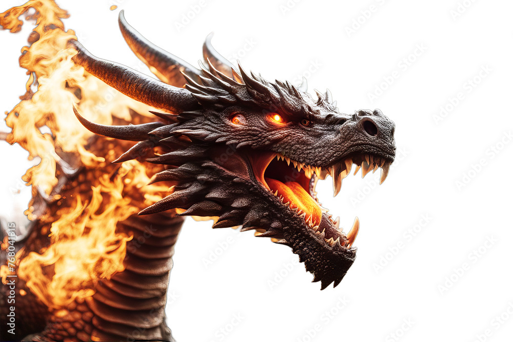 angry dragon fire spitting monster attack art fantastic fictional creature strong legend old mythology fantasy illustration fairy tale story fear breath imagination evil hunt fearful danger large