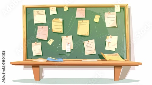 An illustration depicting a bulletin board adorned with papers.