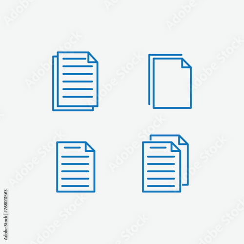 Paper copy icon vector logo design template