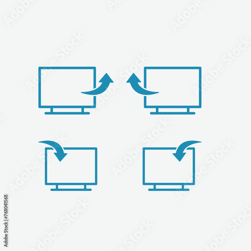 Monitor sign out icon vector logo design template