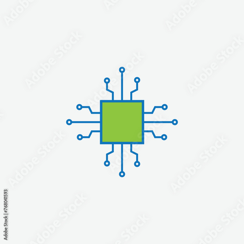 Circuit technology icon vector logo design template